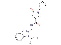 1-cyclopentyl-N-[(1-isopropyl-1H-benzimidazol-2-yl)methyl]-5-oxo-3-pyrrolidinecarboxamide