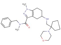 N-benzyl-N,1-dimethyl-5-({[1-(4-morpholinyl)cyclopentyl]methyl}amino)-4,5,6,7-tetrahydro-1H-indazole-3-carboxamide