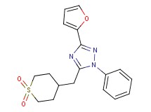 5-[(1,1-dioxidotetrahydro-2H-thiopyran-4-yl)methyl]-3-(2-furyl)-1-phenyl-1H-1,2,4-triazole