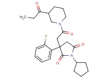 1-cyclopentyl-3-(2-fluorophenyl)-3-[2-oxo-2-(3-propionyl-1-piperidinyl)ethyl]-2,5-pyrrolidinedione