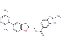 N-{[5-(3,6-dimethyl-2-pyrazinyl)-2,3-dihydro-1-benzofuran-2-yl]methyl}-2-methyl-1H-benzimidazole-6-carboxamide