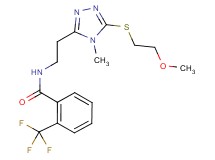 N-(2-{5-[(2-methoxyethyl)thio]-4-methyl-4H-1,2,4-triazol-3-yl}ethyl)-2-(trifluoromethyl)benzamide