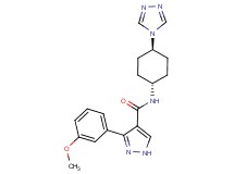 3-(3-methoxyphenyl)-N-[trans-4-(4H-1,2,4-triazol-4-yl)cyclohexyl]-1H-pyrazole-4-carboxamide