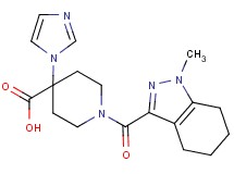 4-(1H-imidazol-1-yl)-1-[(1-methyl-4,5,6,7-tetrahydro-1H-indazol-3-yl)carbonyl]piperidine-4-carboxylic acid