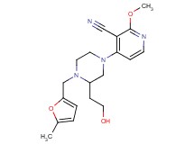 4-{3-(2-hydroxyethyl)-4-[(5-methyl-2-furyl)methyl]-1-piperazinyl}-2-methoxynicotinonitrile