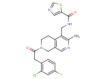 N-({7-[(2-chloro-4-fluorophenyl)acetyl]-3-methyl-5,6,7,8-tetrahydro-2,7-naphthyridin-4-yl}methyl)-1,3-thiazole-5-carboxamide