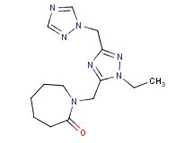 1-{[1-ethyl-3-(1H-1,2,4-triazol-1-ylmethyl)-1H-1,2,4-triazol-5-yl]methyl}azepan-2-one