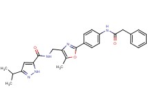 3-isopropyl-N-[(5-methyl-2-{4-[(phenylacetyl)amino]phenyl}-1,3-oxazol-4-yl)methyl]-1H-pyrazole-5-carboxamide