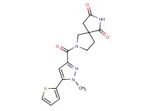 7-{[1-methyl-5-(2-thienyl)-1H-pyrazol-3-yl]carbonyl}-2,7-diazaspiro[4.4]nonane-1,3-dione