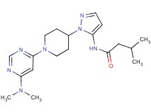 N-(1-{1-[6-(dimethylamino)pyrimidin-4-yl]piperidin-4-yl}-1H-pyrazol-5-yl)-3-methylbutanamide