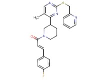 4-{1-[(2E)-3-(4-fluorophenyl)-2-propenoyl]-3-piperidinyl}-5-methyl-2-[(2-pyridinylmethyl)thio]pyrimidine
