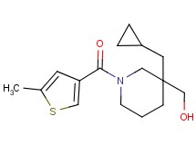 {3-(cyclopropylmethyl)-1-[(5-methyl-3-thienyl)carbonyl]-3-piperidinyl}methanol
