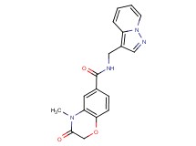 4-methyl-3-oxo-N-(pyrazolo[1,5-a]pyridin-3-ylmethyl)-3,4-dihydro-2H-1,4-benzoxazine-6-carboxamide
