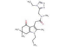N-[(4-ethyl-4H-1,2,4-triazol-3-yl)methyl]-N-methyl-2-(2,6,6-trimethyl-4-oxo-1-propyl-4,5,6,7-tetrahydro-1H-indol-3-yl)acetamide