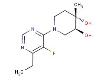 (3S*,4S*)-1-(6-ethyl-5-fluoropyrimidin-4-yl)-4-methylpiperidine-3,4-diol