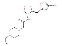 2-(4-ethylpiperazin-1-yl)-N-{(3R*,4S*)-4-[(3-methylisoxazol-5-yl)methyl]tetrahydrofuran-3-yl}acetamide