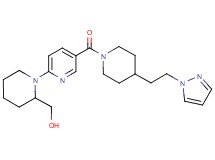 {1-[5-({4-[2-(1H-pyrazol-1-yl)ethyl]-1-piperidinyl}carbonyl)-2-pyridinyl]-2-piperidinyl}methanol