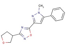 5-(1-methyl-5-phenyl-1H-pyrazol-3-yl)-3-(tetrahydrofuran-3-yl)-1,2,4-oxadiazole