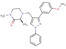 (3S)-4-{[3-(3-methoxyphenyl)-1-phenyl-1H-pyrazol-4-yl]methyl}-1,3-dimethyl-2-piperazinone