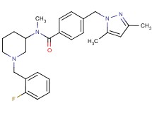 4-[(3,5-dimethyl-1H-pyrazol-1-yl)methyl]-N-[1-(2-fluorobenzyl)-3-piperidinyl]-N-methylbenzamide