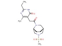 2-ethyl-6-methyl-5-{2-[(1R*,5R*)-3-(methylsulfonyl)-3,6-diazabicyclo[3.2.2]non-6-yl]-2-oxoethyl}pyrimidin-4(3H)-one
