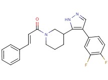 3-[4-(3,4-difluorophenyl)-1H-pyrazol-5-yl]-1-[(2E)-3-phenyl-2-propenoyl]piperidine
