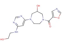 1-{6-[(2-hydroxyethyl)amino]pyrimidin-4-yl}-4-(1,3-oxazol-5-ylcarbonyl)-1,4-diazepan-6-ol