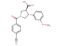 (3S*,4R*)-1-(4-cyanobenzoyl)-4-(3-methoxyphenyl)pyrrolidine-3-carboxylic acid
