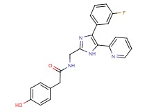 N-{[4-(3-fluorophenyl)-5-pyridin-2-yl-1H-imidazol-2-yl]methyl}-2-(4-hydroxyphenyl)acetamide