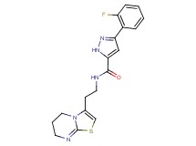 N-[2-(6,7-dihydro-5H-[1,3]thiazolo[3,2-a]pyrimidin-3-yl)ethyl]-3-(2-fluorophenyl)-1H-pyrazole-5-carboxamide