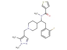 N-[1-{1-[(1,5-dimethyl-1H-pyrazol-4-yl)methyl]-4-piperidinyl}-2-(2-fluorophenyl)ethyl]-N-methyl-3-thiophenecarboxamide