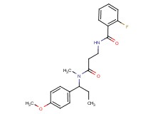2-fluoro-N-{3-[[1-(4-methoxyphenyl)propyl](methyl)amino]-3-oxopropyl}benzamide