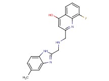 8-fluoro-2-({[(5-methyl-1H-benzimidazol-2-yl)methyl]amino}methyl)quinolin-4-ol