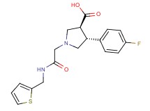 (3S*,4R*)-4-(4-fluorophenyl)-1-{2-oxo-2-[(2-thienylmethyl)amino]ethyl}pyrrolidine-3-carboxylic acid