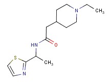 2-(1-ethyl-4-piperidinyl)-N-[1-(1,3-thiazol-2-yl)ethyl]acetamide