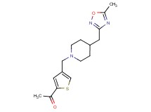 1-[4-({4-[(5-methyl-1,2,4-oxadiazol-3-yl)methyl]piperidin-1-yl}methyl)-2-thienyl]ethanone