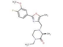 (3S)-1-ethyl-4-{[2-(4-fluoro-3-methoxyphenyl)-5-methyl-1,3-oxazol-4-yl]methyl}-3-methyl-2-piperazinone