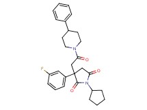 1-cyclopentyl-3-(3-fluorophenyl)-3-[2-oxo-2-(4-phenyl-1-piperidinyl)ethyl]-2,5-pyrrolidinedione