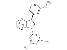 4-[(2R*,3S*,6R*)-3-(3-methoxyphenyl)-1,5-diazatricyclo[5.2.2.0~2,6~]undec-5-yl]-6-methyl-2-pyrimidinamine