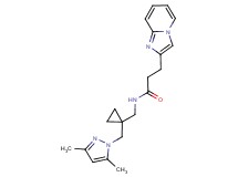 N-({1-[(3,5-dimethyl-1H-pyrazol-1-yl)methyl]cyclopropyl}methyl)-3-imidazo[1,2-a]pyridin-2-ylpropanamide
