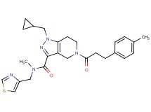 1-(cyclopropylmethyl)-N-methyl-5-[3-(4-methylphenyl)propanoyl]-N-(1,3-thiazol-4-ylmethyl)-4,5,6,7-tetrahydro-1H-pyrazolo[4,3-c]pyridine-3-carboxamide