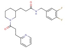 N-(3,4-difluorobenzyl)-3-{1-[3-(2-pyridinyl)propanoyl]-3-piperidinyl}propanamide