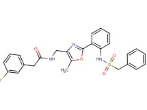 N-[(2-{2-[(benzylsulfonyl)amino]phenyl}-5-methyl-1,3-oxazol-4-yl)methyl]-2-(3-fluorophenyl)acetamide