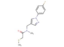N-{[1-(4-fluorophenyl)-1H-pyrazol-4-yl]methyl}-N-methyl-2-(methylthio)acetamide