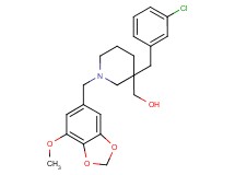{3-(3-chlorobenzyl)-1-[(7-methoxy-1,3-benzodioxol-5-yl)methyl]-3-piperidinyl}methanol
