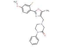 4-{[2-(2-fluoro-4-methoxyphenyl)-5-methyl-1,3-oxazol-4-yl]methyl}-1-phenyl-2-piperazinone