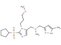 1-[2-(cyclopentylsulfonyl)-1-(3-methoxypropyl)-1H-imidazol-5-yl]-N-methyl-N-[(5-methyl-1H-pyrazol-3-yl)methyl]methanamine