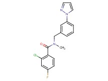 2-chloro-4-fluoro-N-methyl-N-[3-(1H-pyrazol-1-yl)benzyl]benzamide