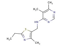 N-[(2-ethyl-4-methyl-1,3-thiazol-5-yl)methyl]-5,6-dimethylpyrimidin-4-amine