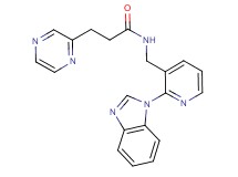 N-{[2-(1H-benzimidazol-1-yl)-3-pyridinyl]methyl}-3-(2-pyrazinyl)propanamide